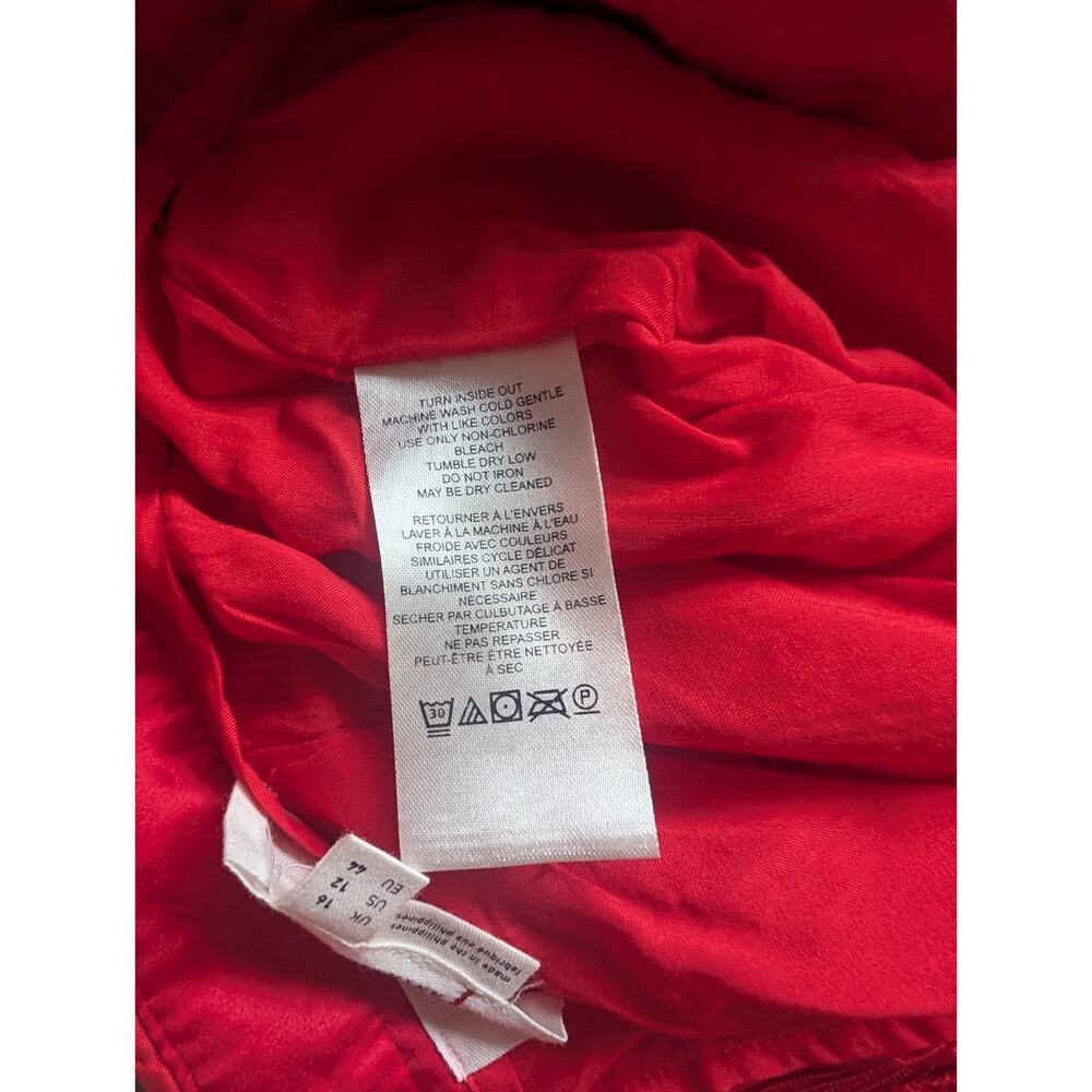 NWT By Anthropologie Plisse Pleated Open Back Halter Jumpsuit Size 12 Red MD455 - Picture 9 of 10